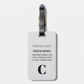 Boys Cute Grey Kids Airplane Travel  ラゲッジタグ (裏面縦)