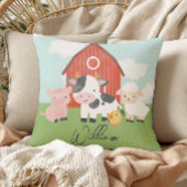 Boys Cute Rustic Farm Animals Kids クッション
