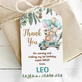 Boys Cute Safari Birthday  ギフトタグ