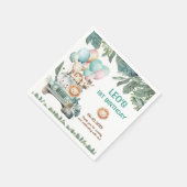 Boys Cute Safari Birthday  スタンダードカクテルナプキン (角)