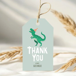 Boys Cute T-Rex Jungle Dinosaur Birthday Favor ギフトタグ