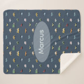 Boys Cute Transport Car Pattern monogram Kids シェルパブランケット (正面(横))