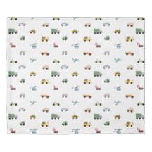 Boys Cute Transport Car Pattern Monogram Name Kids