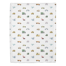 Boys Cute Transport Car Pattern Monogram Name Kids
