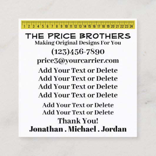 Boys Designers名刺 スクエア名刺 (裏面)