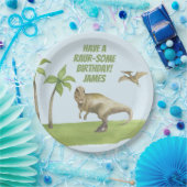 Boys Dinosaur Birthday  ペーパープレート (パーティー)