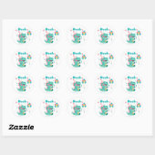 Boys Dinosaur Birthday Party Sticker Editable ラウンドシール (シート)