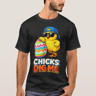 Boys Easter Cute Chicks Dig Me Easter Boys Tシャツ