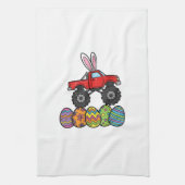 Boys Easter Monster Truck Happy Easter Day Eggs To キッチンタオル (縦)