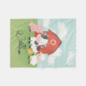 Boys Farm Animal Barnyard Kids フリースブランケット (正面(横))