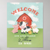 Boys Farm Animal Kids Birthday Welcome  ポスター (正面)