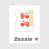 Boy's Fire Truck Fire Theme Big Brother Fire Engin シール (シート)