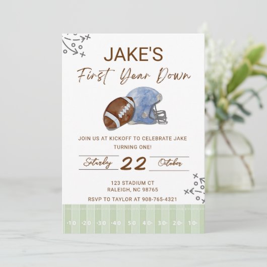 Boy's First Birthday, First Down Birthday Invite, 招待状 (スタンド正面)