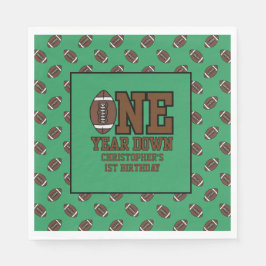 Boys Football First Year Down 1st Birthday Party スタンダードランチョンナプキン