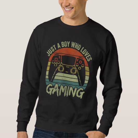 Boys Gamer Apparel Just A Boy Who Loves Gaming スウェットシャツ (正面)