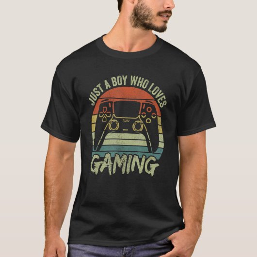 Boys Gamer Apparel Just A Boy Who Loves Gaming Tシャツ (正面)