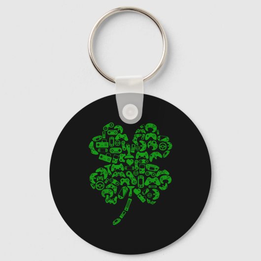 Boys Gamer Game Shamrock St Patricks Day Irish Men キーホルダー (正面)