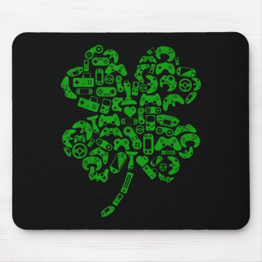 Boys Gamer Game Shamrock St Patricks Day Irish Men マウスパッド (正面)