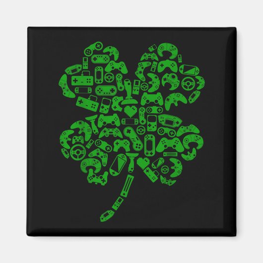Boys Gamer Game Shamrock St Patricks Day Irish Men マグネット (正面)