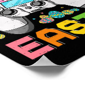 Boys Gamer Happy Easter Day Video Games Bunny Gami ポスター (角)