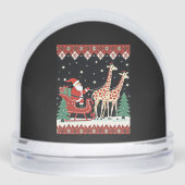 Boys Girls Santa Claus Riding Giraffe Sleigh Ugly  (正面)