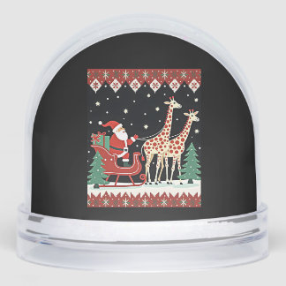 Boys Girls Santa Claus Riding Giraffe Sleigh Ugly 