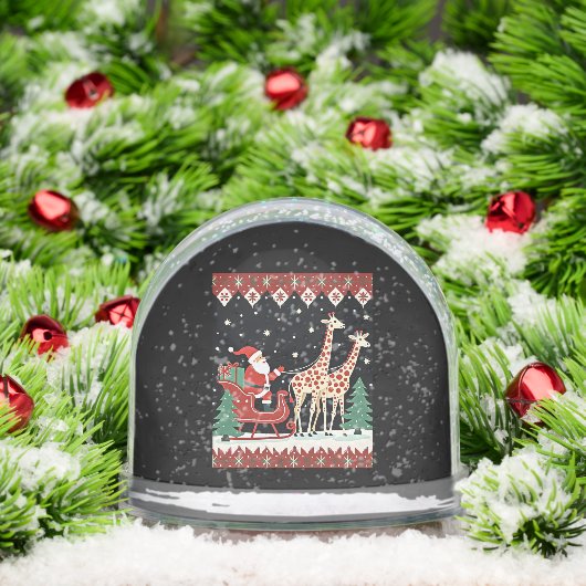 Boys Girls Santa Claus Riding Giraffe Sleigh Ugly  (クリスマス)