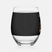 Boys Girls Santa Claus Riding Giraffe Sleigh Ugly  ステムなしワイングラス (右)