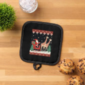 Boys Girls Santa Claus Riding Giraffe Sleigh Ugly  鍋敷き (トップダウン)