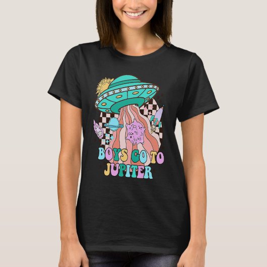 Boys Go To Jupiter Funny Alien Anti Valentines Sar Tシャツ (正面)