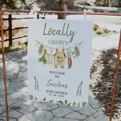 Boys Green Locally Grown Baby Shower Welcome Sign フォトプリント