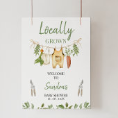 Boys Green Locally Grown Baby Shower Welcome Sign フォトプリント