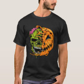 Boys Halloween Pumpkin Skull Zombie Tシャツ (正面)