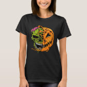 Boys Halloween Pumpkin Skull Zombie Tシャツ (正面)