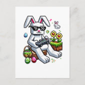 Boys Happy Easter Day Bunny Egg Video Game シーズンポストカード (正面)
