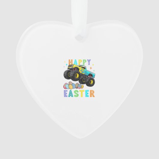 Boys Happy Easter Monster Truck Easter Eggs Toddle オーナメント (正面)