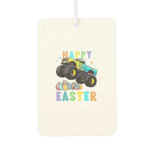 Boys Happy Easter Monster Truck Easter Eggs Toddle カーエアーフレッシュナー (正面)