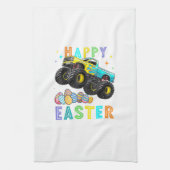 Boys Happy Easter Monster Truck Easter Eggs Toddle キッチンタオル (縦)
