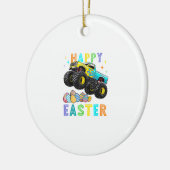 Boys Happy Easter Monster Truck Easter Eggs Toddle セラミックオーナメント (左)