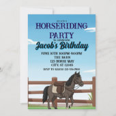 Boy's Horse Riding Birthday Party 招待状 (正面)