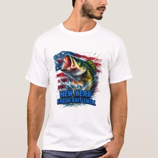 Boys Id Rather Be Fishing American Flag Tシャツ (正面)