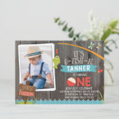 Boy's Its O-fish-al Photo1st Birthday招待状 招待状 (スタンド正面)