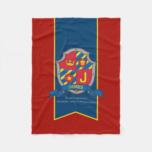 Boys JamesまたはJの名前と意味ブランケット フリースブランケット (正面)