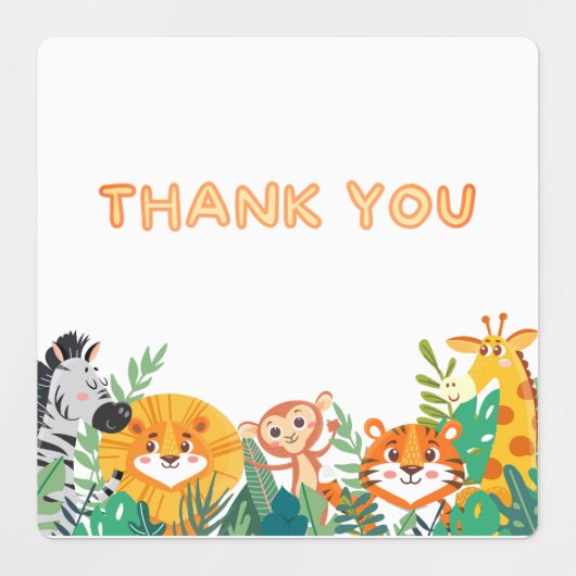 Boys Jungle Thank You Labels ラベル (デザイン2)