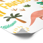 Boys Jurassic Dinosaur Party Favor Sign  ポスター (角)