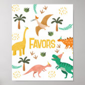 Boys Jurassic Dinosaur Party Favor Sign  ポスター (正面)