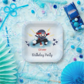 Boys Karate Ninja Warrior Birthday Paper Plates ペーパープレート (パーティー)