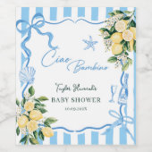Boys Lemon Ciao Baby Italian Baby Shower ワインラベル (シングルラベル)
