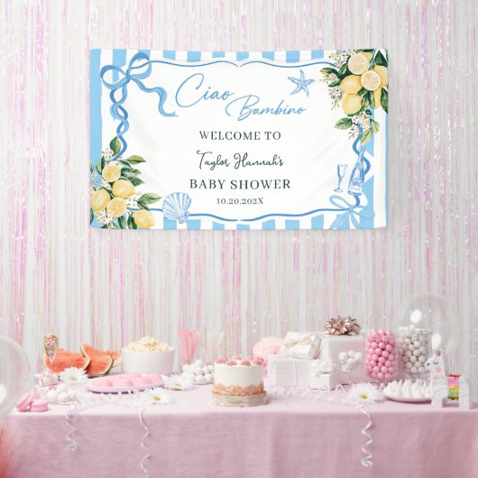 Boys Lemon Ciao Baby Italian Baby Shower 横断幕 (パーティー)