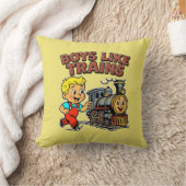 Boys like trains クッション (ブランケット)